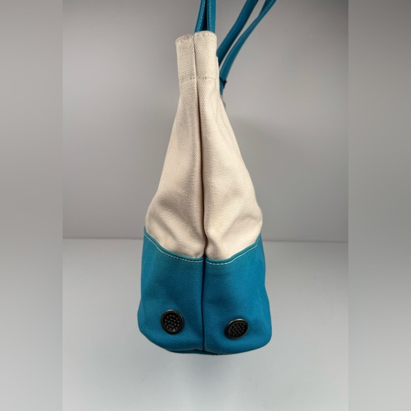 Guess Canvas‎ Turqouise Beach Tote Bag Embroidered Y2K Vtg (NWT) - Picture 4 of 13